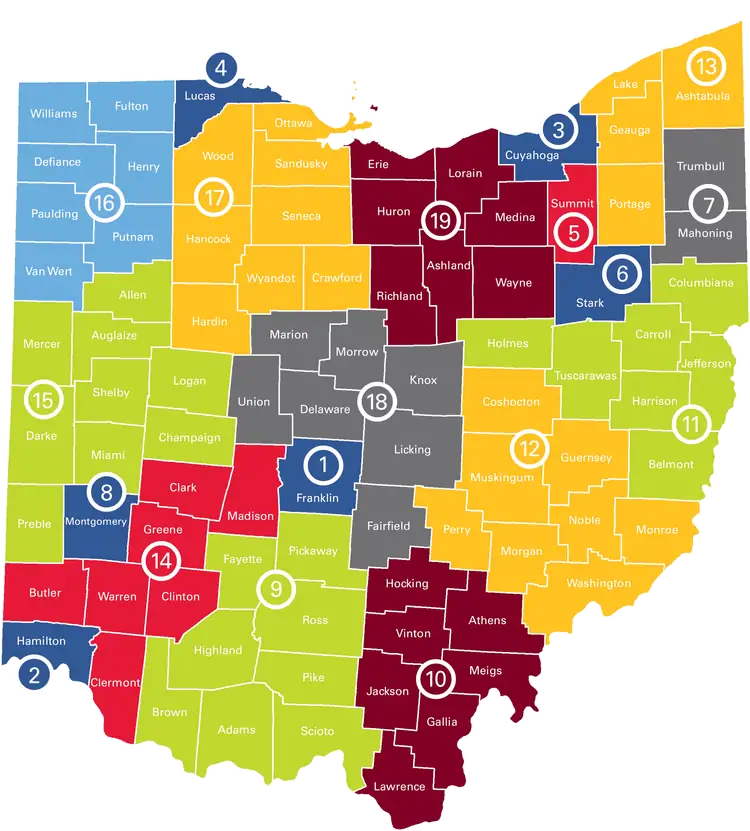 OneOhio Regional Map